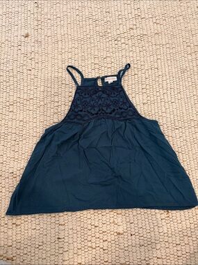 love on a hanger Navy Embroidered Halter Camisole